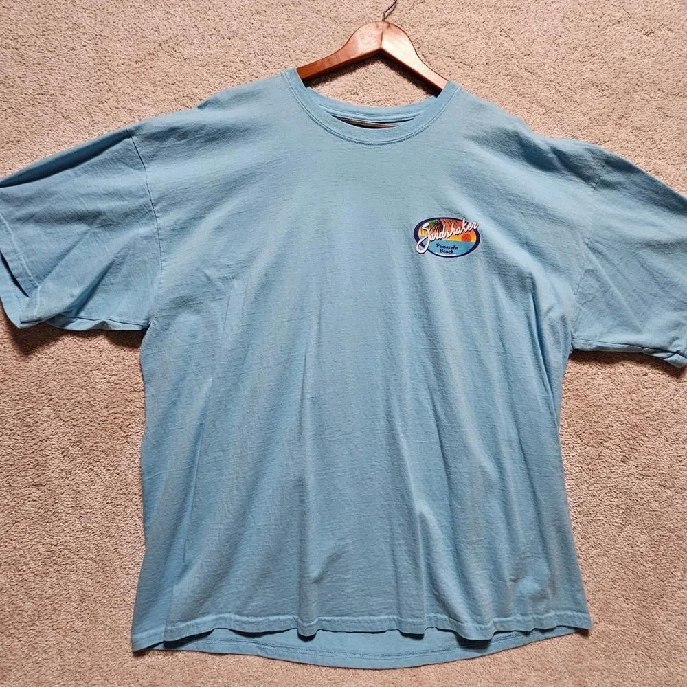 Sandshaker TShirt Original Bushwacker Gildan Mens 3XL Light Blue Pensacola Beach - Picture 2 of 8